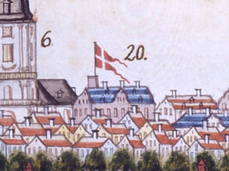 Part of a gouache of Copenhagen in 1786 - by M. Bang at the Maritime Museum of Denmark